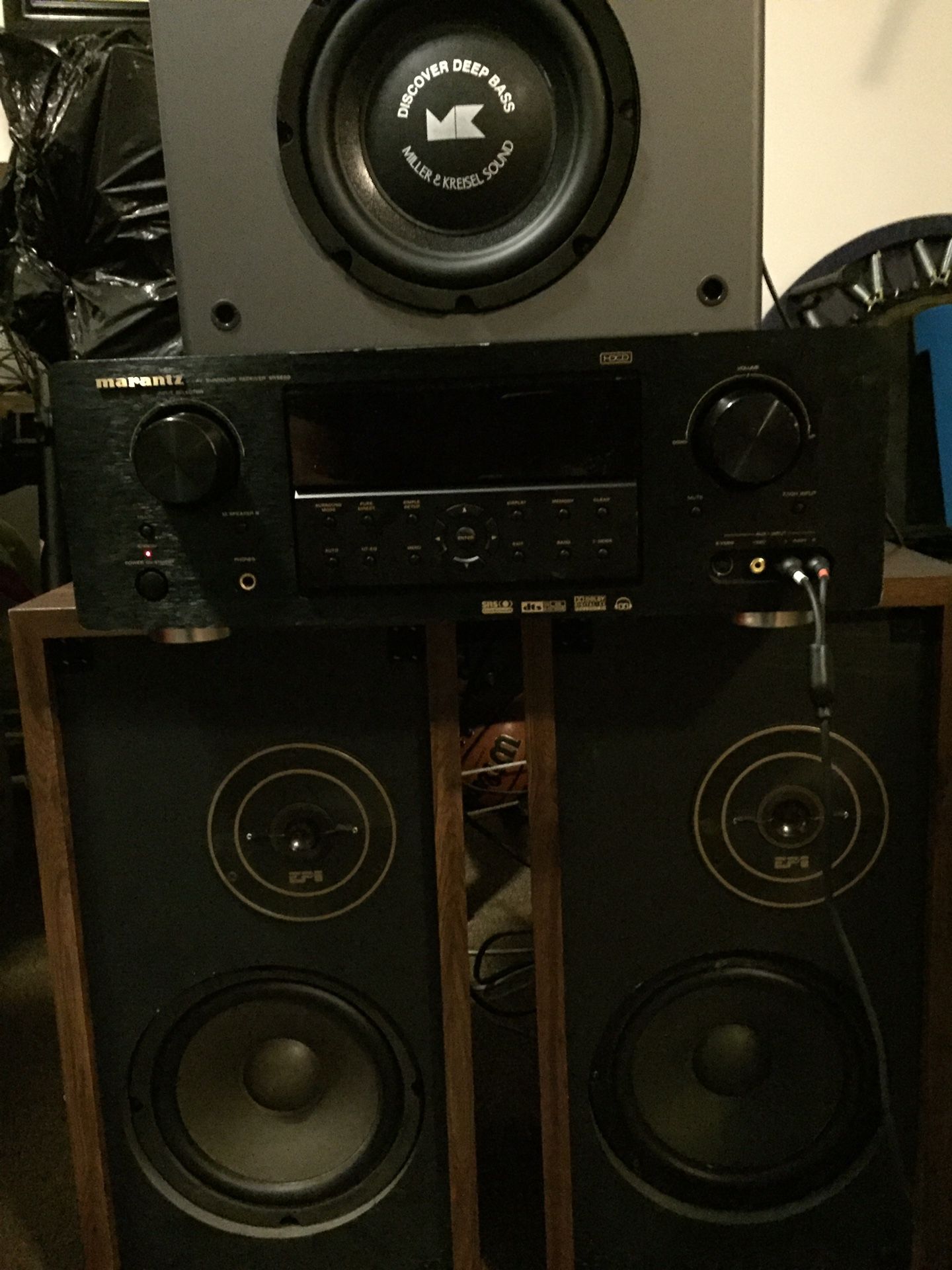 Marantz Receiver/ vintage EPI Speakers Model 100V $$150 Subwoofer is sold