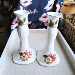 Vintage Candle Holders Christmas 
