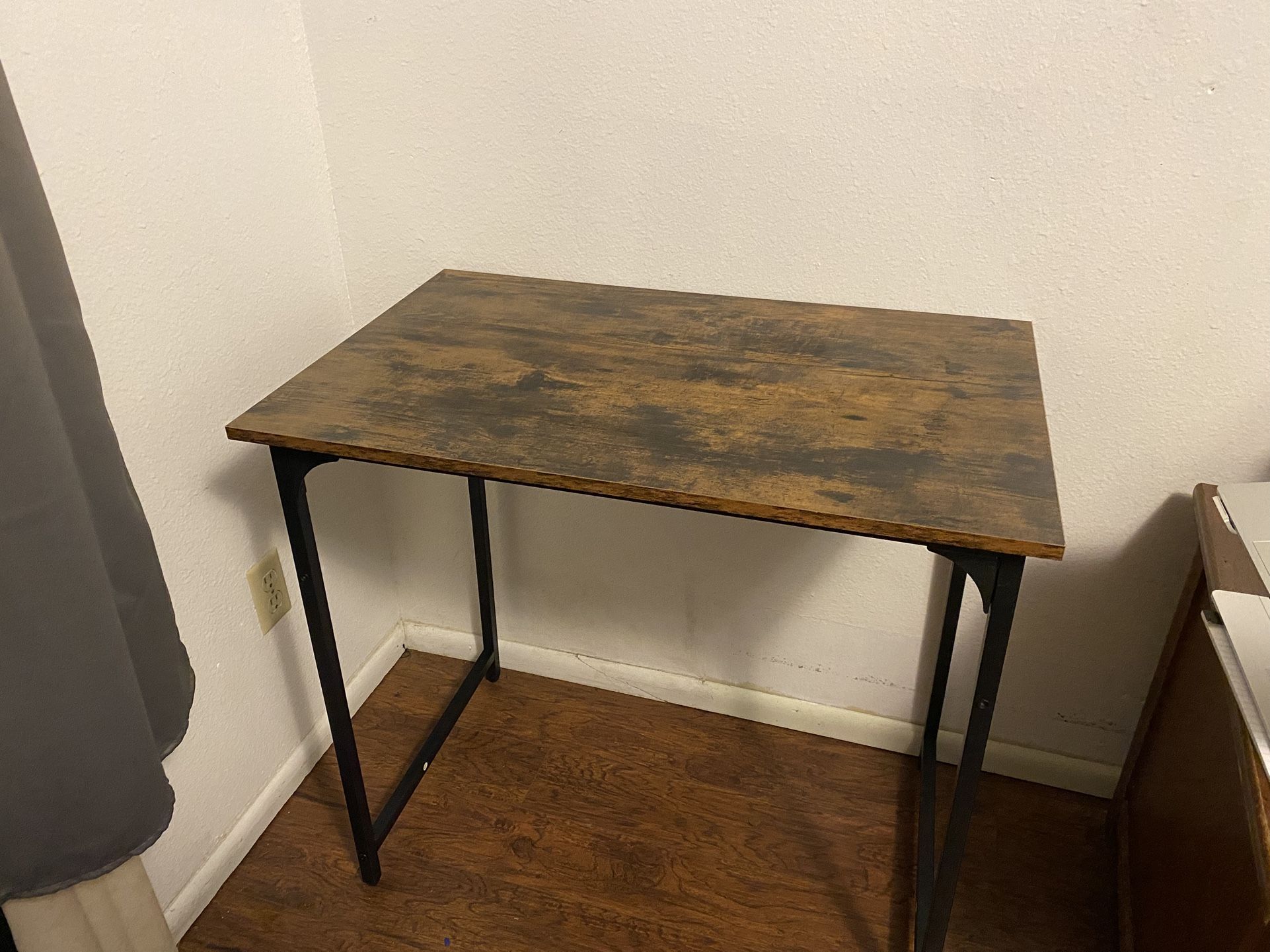 Wood Desk With Metal Frame