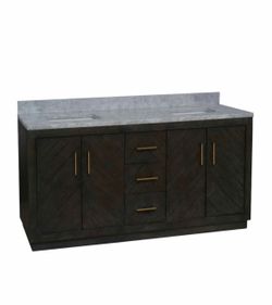NBath Collection 72" Double Vanity with Marble Top as is