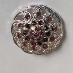 PRETTY SILVER TONE RHINESTONE BROOCH PIN ⭐️⭐️⭐️⭐️⭐️VINTAGE TO FASHION 