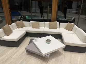 Sectional Sofa 6-Piece Rattan