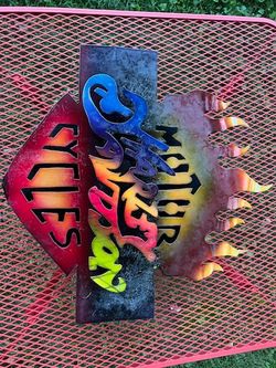 Custom Metal Motor Cycles Wall Art Sign