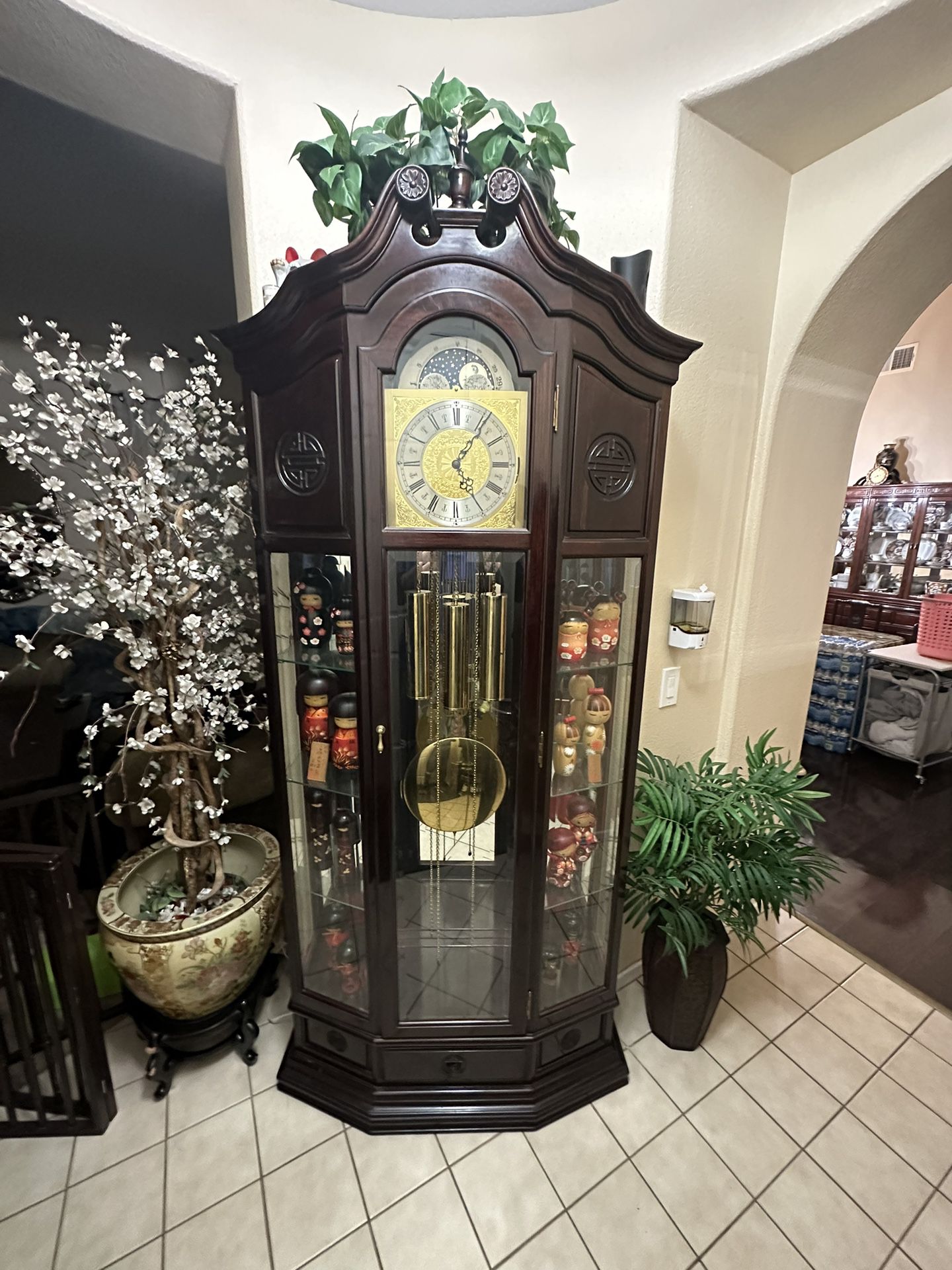 Grandfather Clock-Rosewood $600.00