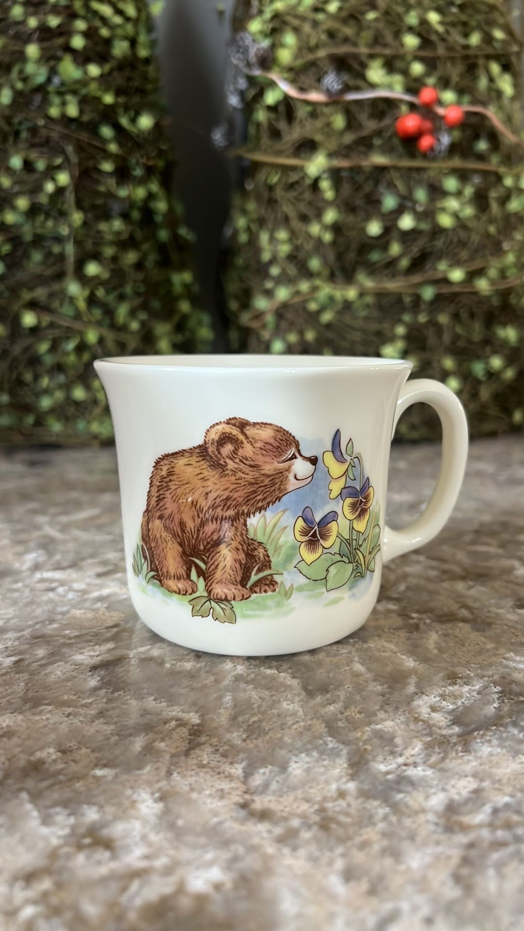 Vintage Royal Kent Bone China Child's Cup with Teddy Bear Staffordshire England