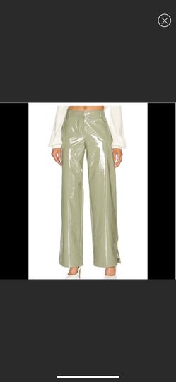 Faux patent leather pants