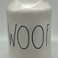 Rae Dunn “Woof” Dog Treat Jar/Canister w/Sealed Lid
