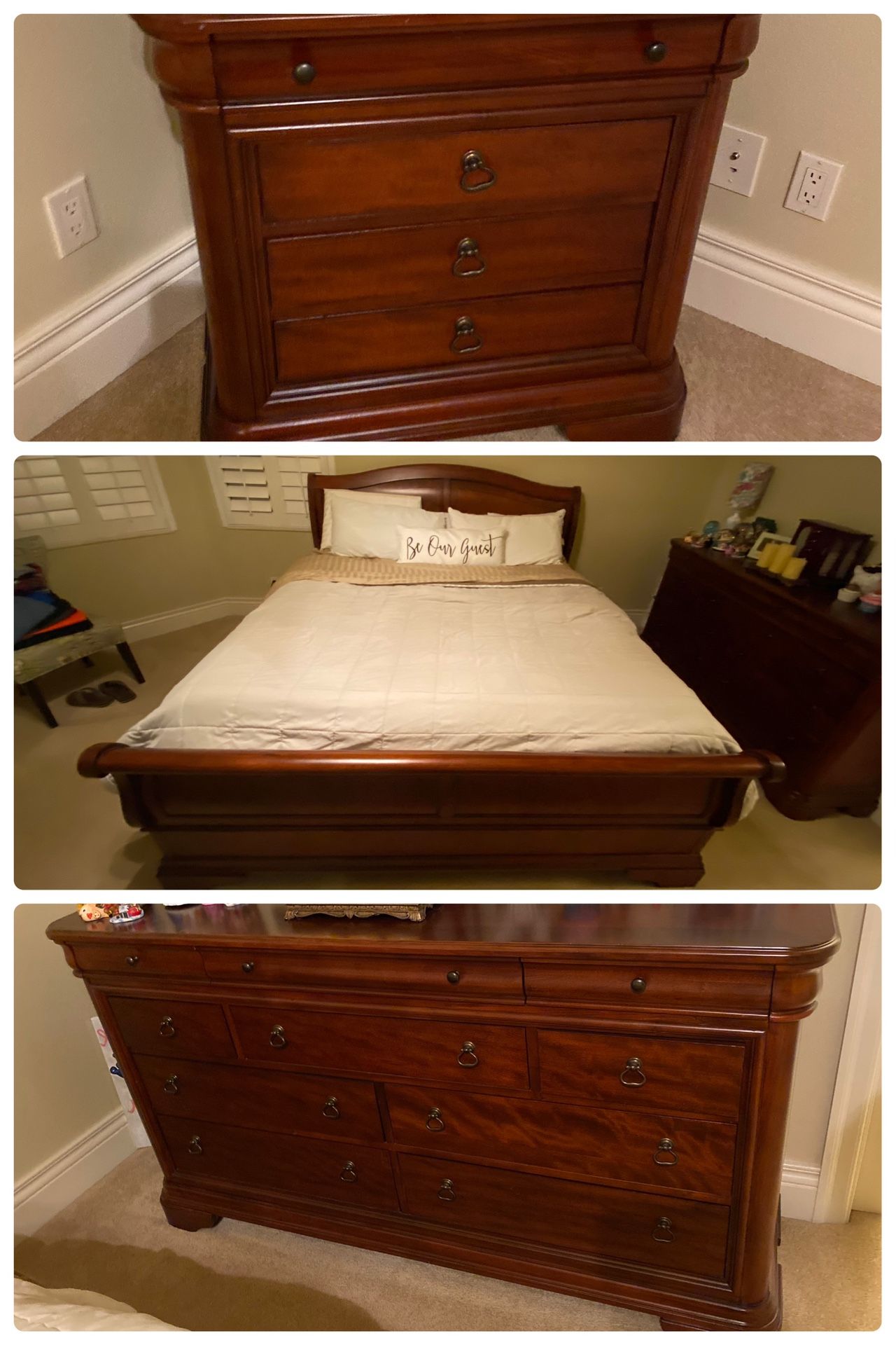 King Bedroom Set With Dresser and Night Stand