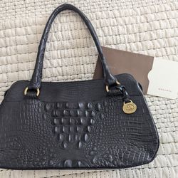 Black Crocodile Brahmin Bag