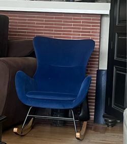 Blue rocking chair