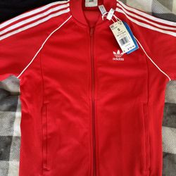 BRAND NEW RED ADIDAS JACKET