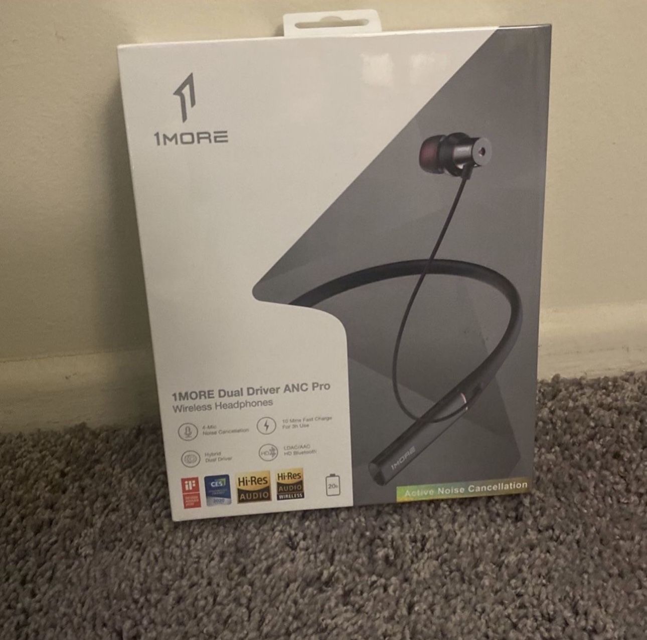 1MORE Wireless Earbuds Active Noise Cancelling, Bluetooth Headphones Dual Driver, WNR, 20H Playtime, IPX5 Waterproof, 4 Mics for Phone Call Work, Home