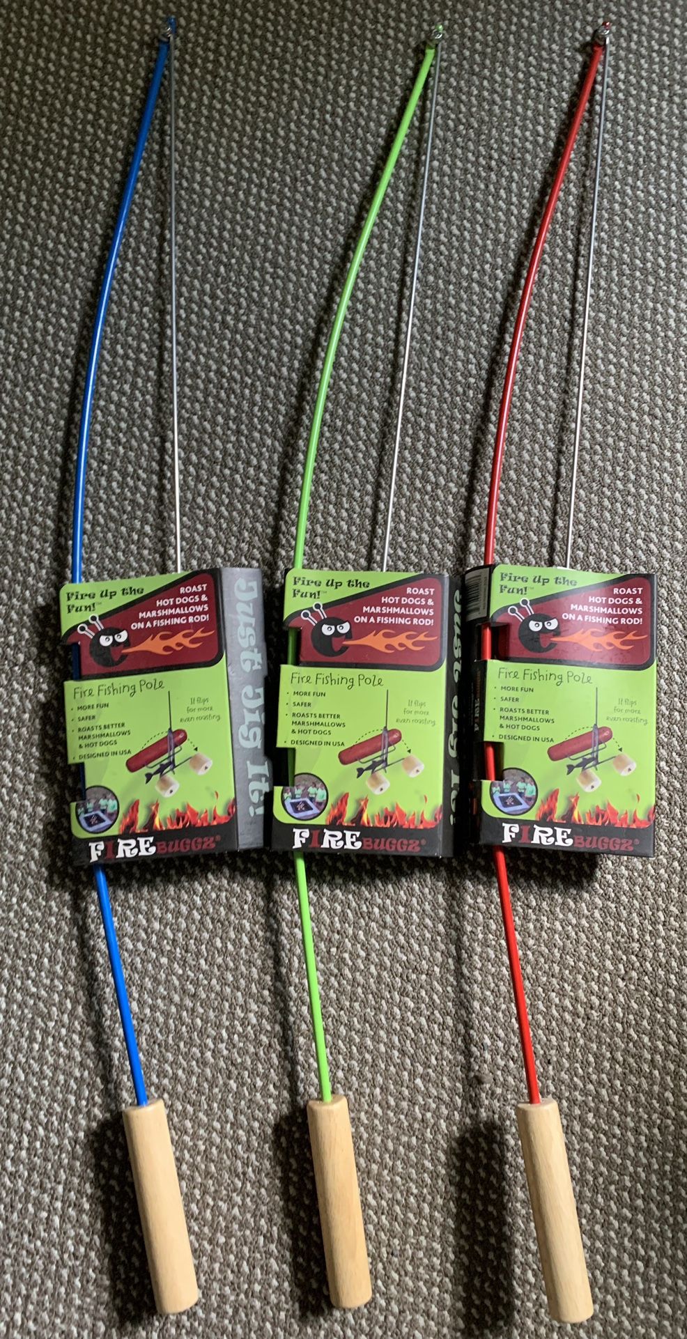 Hot Dog Roasting Stick - Campfire Fishing Pole Marshmallow Roaster & Smore Stick