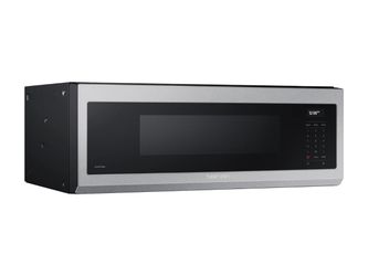 NEW! Samsung – 1.1 cu. ft. Smart SLIM Over-the-Range Microwave with 550 CFM Hood Ventilation – Stainless Steel