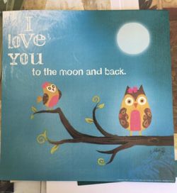 12x12 inches owl love art print poster