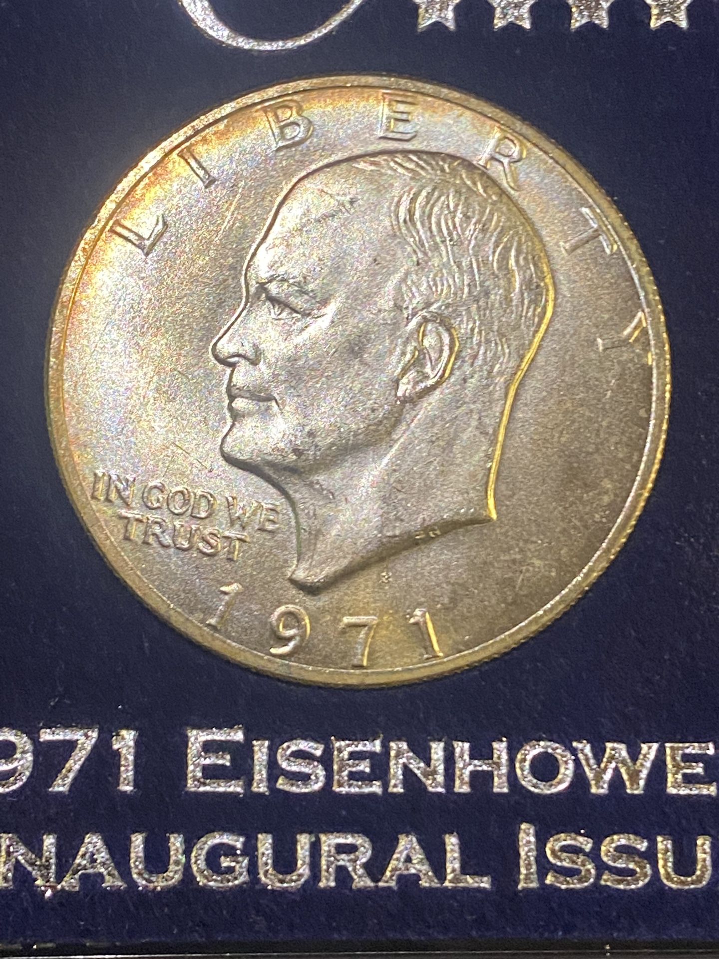 1971 Eisenhower presidential classic rainbow tone coin