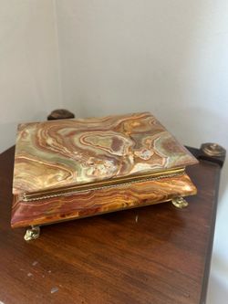 Vintage Italian Stone Jewelry Box