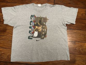 Vintage 1996 Nike Michael Jordan MVP T-Shirt Made in USA Gray Size XXL Distressed