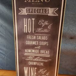 Kitchen Bistro Sign 16"  X  31"  X  1 3/8"