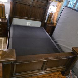 Solid Wood Queen Size bed frame, and head board read description for details 