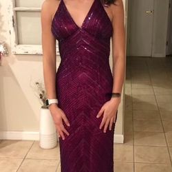 Beautiful  Wine Color Sequins/Prom /Formal Dress 