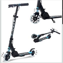 Kids Kick Scooter Foldable Light Up Wheels Hand Brake Adjustable Height