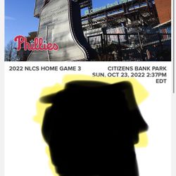 Philadelphia Phillies GAME 5 Sunday 10-23-22  @ 2:37 Pm  Sec: 115 Row 30  -  1 Ticket