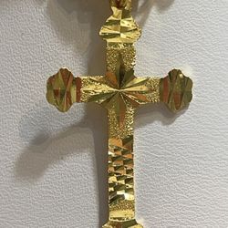 24K YellowGold | D/C Style Cross Pendant(Reversible)