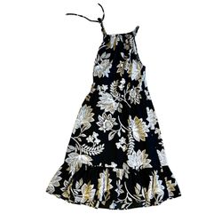 Black/Gray Floral Sleeveless Dress