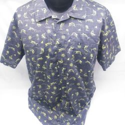Salt Life Button Front Fishing Shirt Men Large