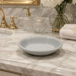 Original 19th c. Vintage J. & G. Meakin HANLEY ENGLAND Mark IRONSTONE Soap Dish Bowl Antique Cottage Country Estate Farm Laundry Collectible HILLCREST