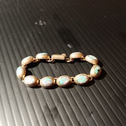 .925 Sterling Silver Cabochon Bracelet 