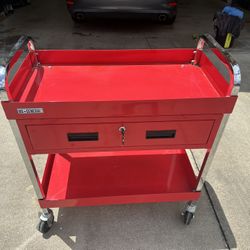 U. S.  General 30 in.,  1-drawer Service Cart,  Red