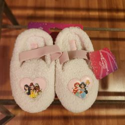 Disney Princess Girls Cotton Blend Slippers Size M 9/10 Brand New With Tags