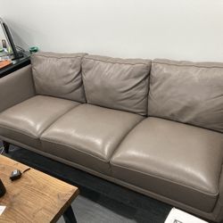 Brown Pleather 3 Seat Sofa Couch