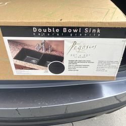 Pegasus double Bowl Sink 33”in X22in 