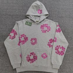 Denim Tear Hoodies with Rhinestones 