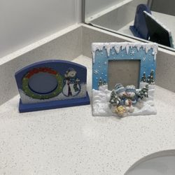 Snowman picture frames-2 count