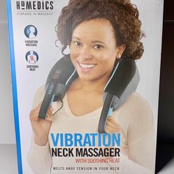 HoMedics Vibration Neck Massager With Soothing Heat Flex Handles Extra Soft