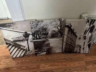 Paris Canvas Wall Art Set (3) – Black & White Photography