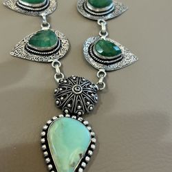 Sterling Silver Statement Necklace 