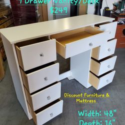 Brand New White 9 Drawer Vanity Desk Available In Other Colors 