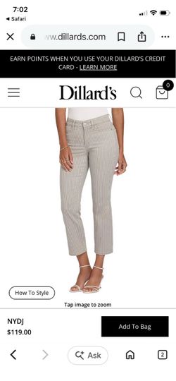 NYDJ Ellison Stripe High-Rise Crop Jeans