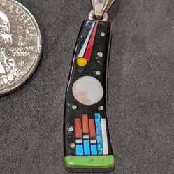 Sterling silver handmade Southwest Micro-inlay galaxy pendant