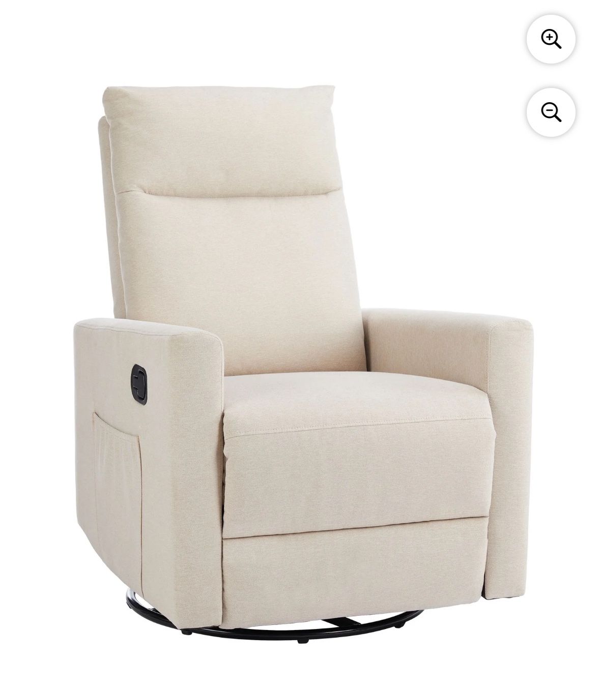 GIANNA Recliner Chair Swivel Rocking Chair for Living Room, With Extra Large Footrest for Home, High Back, Upholstered Deep Seat, Beige