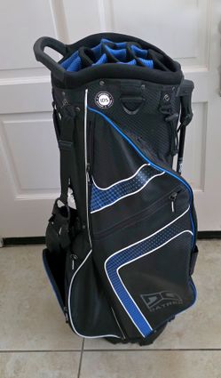 Datrek DG Lite Golf Cart stand Bag 14 Way Top with cover IDS Black Blue