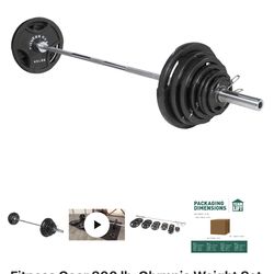 FitnessGear Olympic Weight Set Bar + Weights