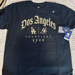 (New) Dodgers & Lakers shirt “Dos Angeles Champions 2020” Size L