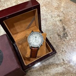 MBE- Fashion Brand Watch. Baby Blue Turquoise Gemstones.