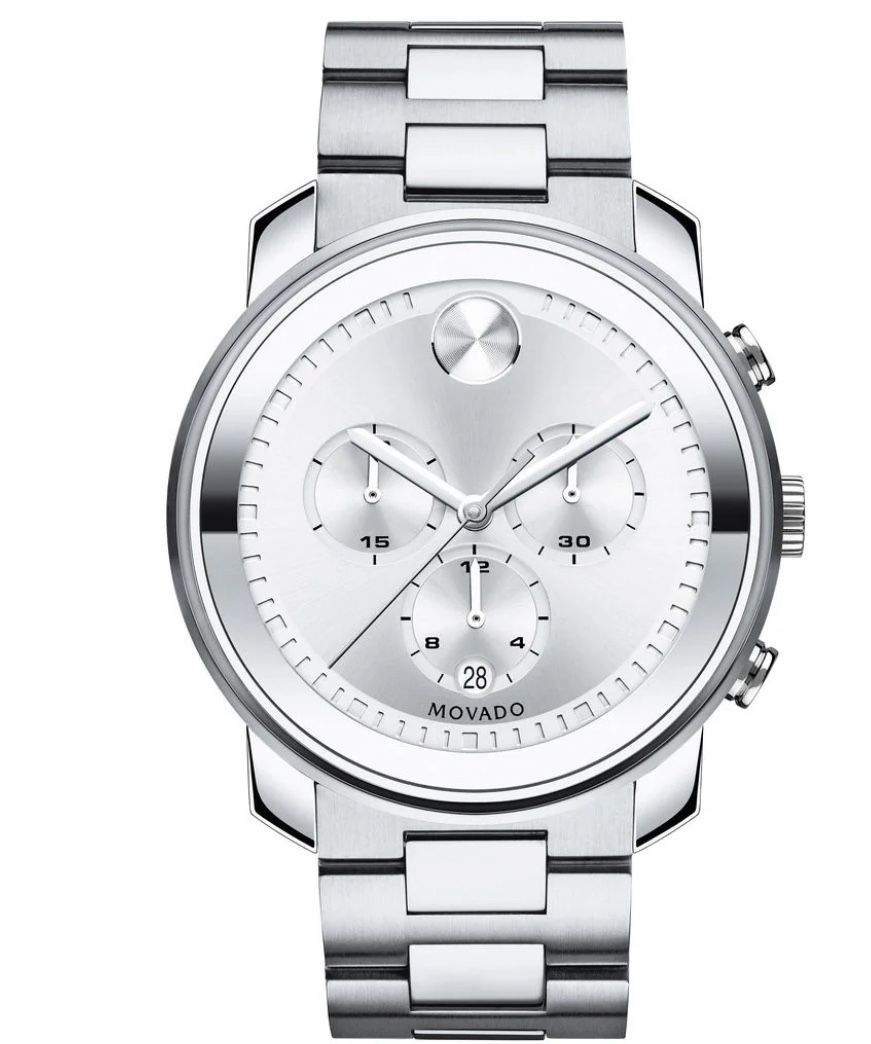Movado Silver Chronograph Watch Mens Watch